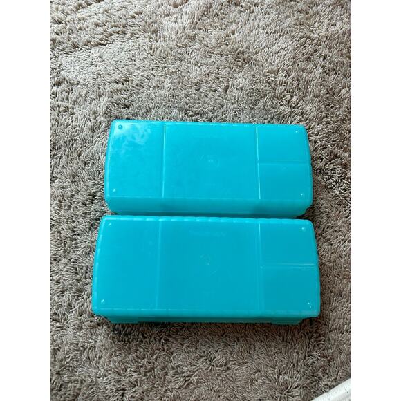 LOT 2 Tupperware 4195 Lunch N Things Hinged Storage Container TEAL G24 - Picture 5 of 5